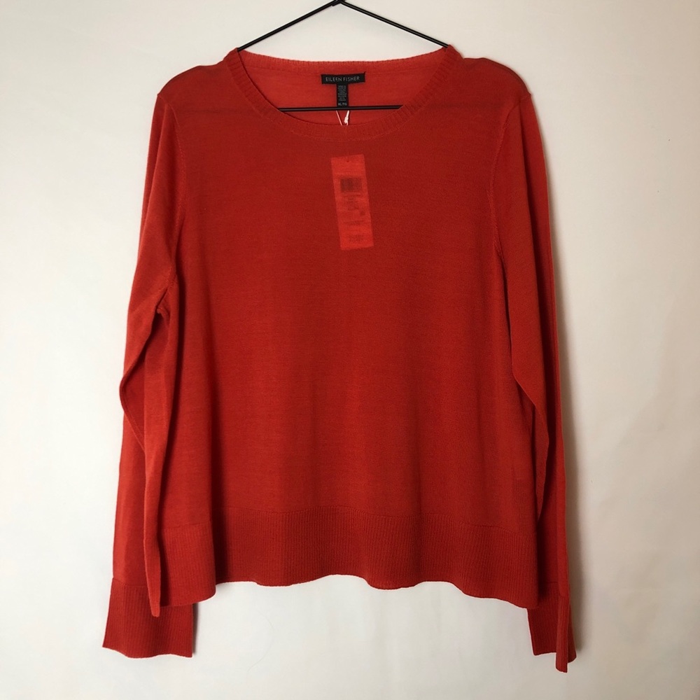 NWT Eileen Fisher Merino Scoop Neck Sweater XL - Picture 1 of 7